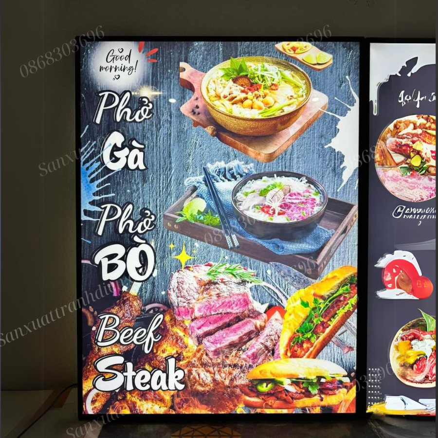 Tranh điện menu nhà hàng - Tranh điện Hồng Phong